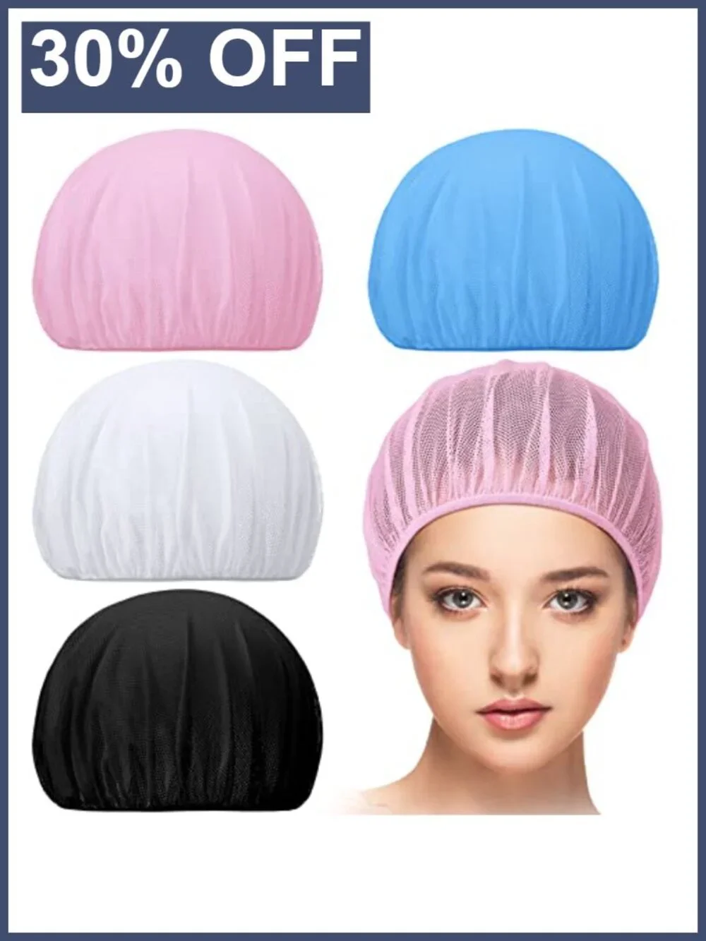 Mesh Sleep Bonnet for Women 4 Pack Elastic Hair Nets Night Caps